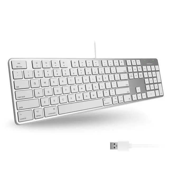 Alt view image 2 of 7 - Ultra Slim Wired Keyboard and a Silent Wired Mouse, Simplistic Apple Accessories