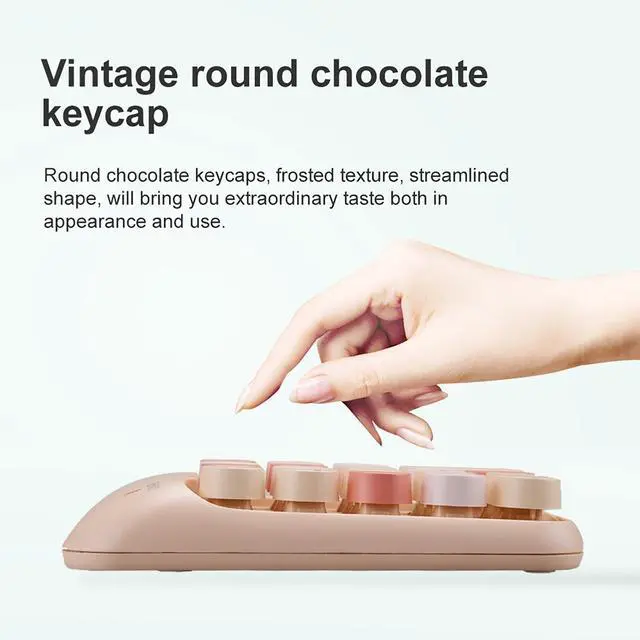 Alt view image 7 of 7 - Cute Wireless Number Keypad with 2.4G USB Receiver, 18 Colorful Round Keys Numpad, Portable Financial Accounting Numeric Keyboard, Suitable for PC, Laptop (Milk Tea)