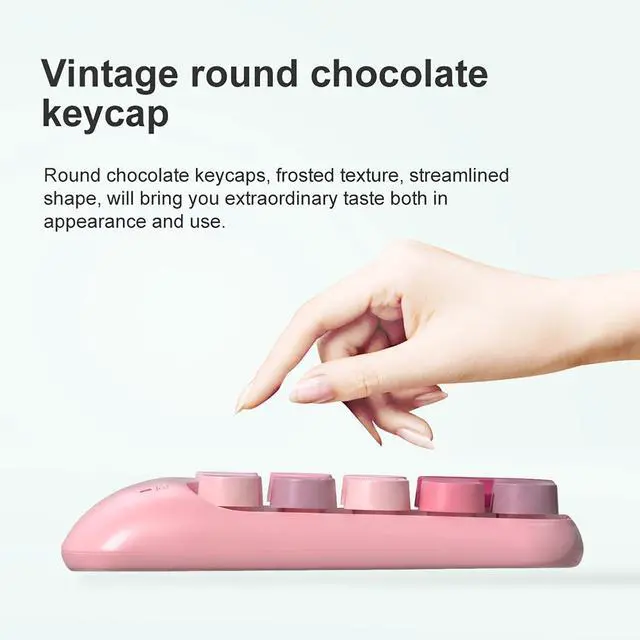 Alt view image 7 of 7 - Cute Wireless Number Keypad with 2.4G USB Receiver, 18 Colorful Round Keys Numpad, Portable Financial Accounting Numeric Keyboard, Suitable for PC, Laptop (Pink)