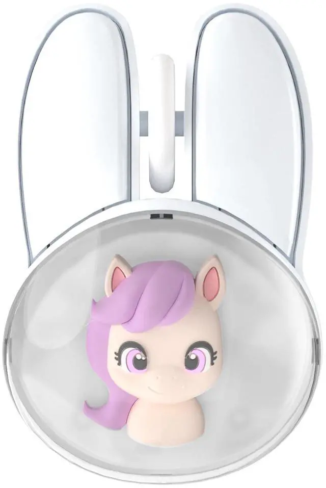 Main image of Cute Bunny Wireless Mouse, Bluetooth/2.4G Dual Mode, Candy Colors, RGB Breathing Light, 400mAh Rechargeable, Kawaii Soundless Rabbit Mouse for Girls and Kids (White Pony)