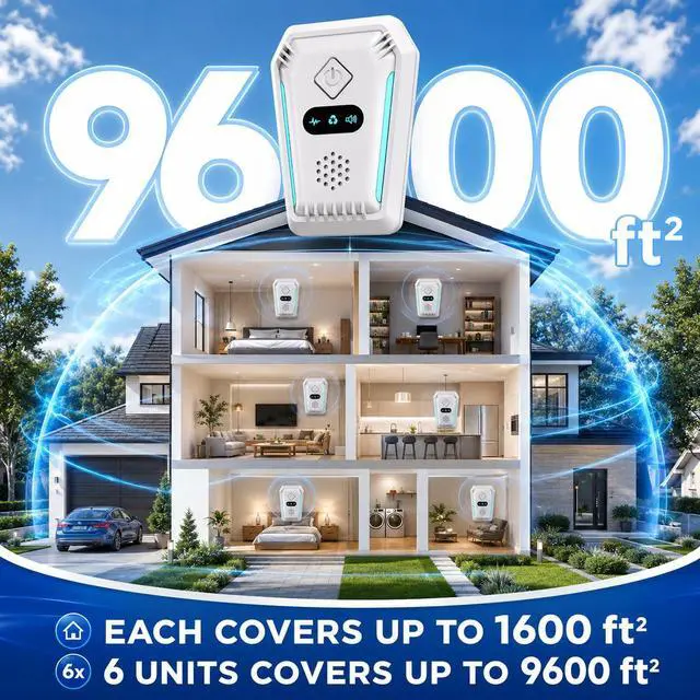 Alt view image 7 of 7 - (2026 Upgraded) Ultrasonic Rodent & Pest Indoor Repeller - Stronger Driving Force, Repellent for Mouse, Mice, Rats, Roaches, Ants, Spiders, Bugs, Plug-in Device, 3 Mode Switching (6 Pack)