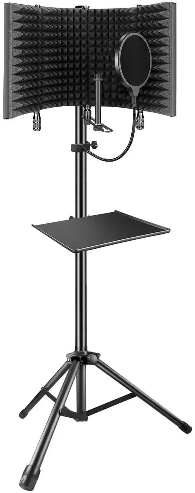 Main image of Professional Studio Recording Microphone Isolation Shield, Pop Filter,High density absorbent foamSuitable for Blue Yeti and other condenser microphones (AO-504 With Stand)