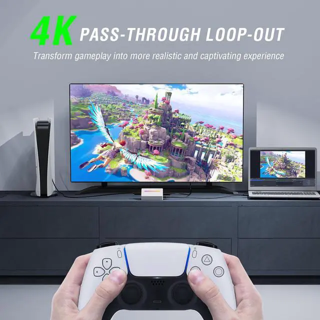 Alt view image 3 of 7 - Fifine AmpliGame Gaming Capture Card USB 4K HDMI, 1080P Audio Video Capture Card for OBS Streaming with RGB, HDMI in/Out Compatible for Switch/XBOX/PS5/Computer-V3 White