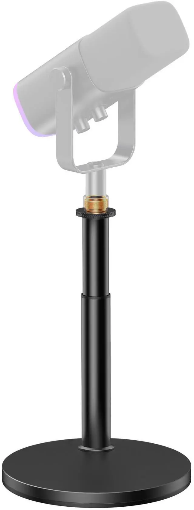 Main image of Desktop Microphone Stand, Telescopic Table Mic Stand for Desk Adjustable with Mic Clip 5/8" to 3/8" Screw for Blue Yeti HyperX QuadCast SoloCast Snowball Fifine Shure SM7B and Other Mic