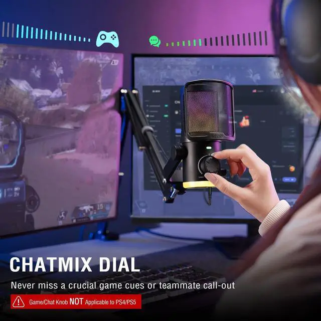 Alt view image 6 of 7 - Fifine Gaming Computer Microphone with Boom Arm Set,Streaming USB Desktop Mic with RGB,Mute Button Kit,Metal Microphone Stand with Heavy Duty Clamp,3/8" to 5/8" Adapter for Recording,Studio-AM6+CS1