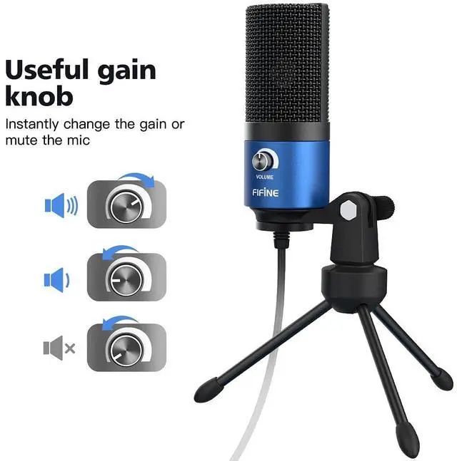 Alt view image 2 of 7 - External Microphone for Laptop and Wired Headphones, Computer Microphone USB Condenser Mic,Over Ear Headphones for Home Studio Streaming Podcasts Recording YouTube Video on Mac & PC (K669L+H8)