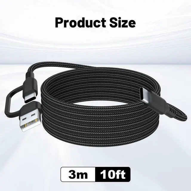 Alt view image 7 of 7 - USB A/C to USB Type C Microphone Cable Cord Compatible with Fifine AmpliGame A6V, A6T, AM8, K688, A8, HyperX SoloCast, SoloCast 2, QuadCast 2/S/2 S, Logitech G Yeti GX, TONOR TC30 Mic (10FT)