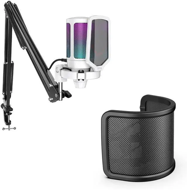 Main image of Streaming Gaming USB Microphone Kit, PC Condenser RGB Mic with Pop Filter Plug and Play for Online Game, Discord, Twitch (A6TW+U1)