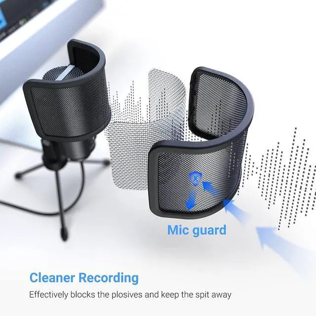 Alt view image 6 of 7 - USB Computer Microphone for Recording YouTube Video Voice Over Vocals for Mac & PC, Condenser Mic with Pop Filter (K669L+U1)