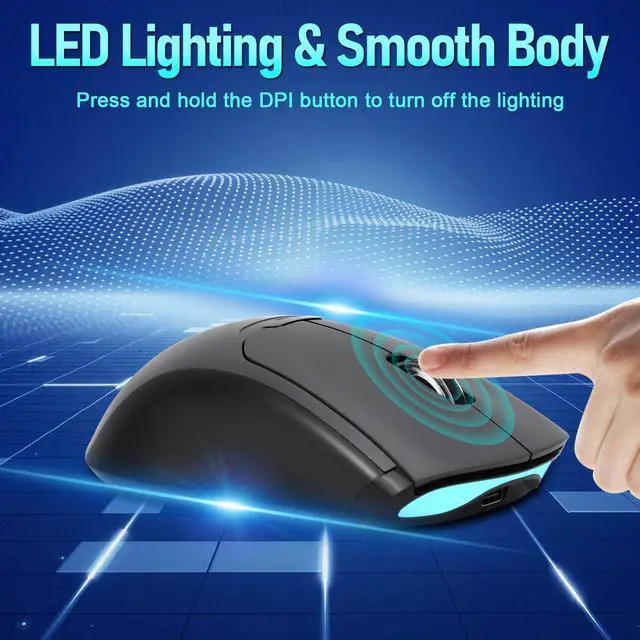 Alt view image 6 of 7 - 2-in-1 Fingerprint Sensor & Wireless Mouse, Fingerprint Sensor for Windows 7, 8, 10, 11 Hello Supports up to 20 IDs, 2.4 GHz with USB Unifying Receiver Bluetooth 5.0 Mouse (Gray)