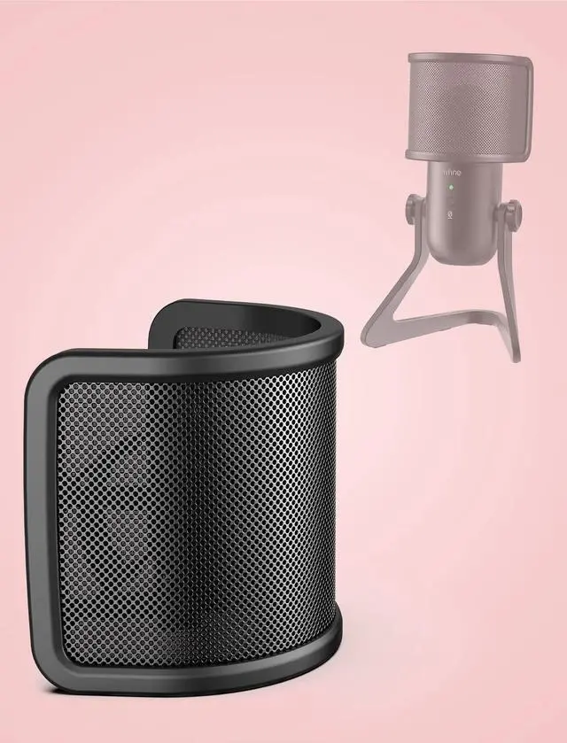 Alt view image 2 of 7 - USB Gaming PC Microphone with Pop Filter Set, Computer RGB Condenser Mic Bundle with Quick Mute, Gain Knob for Streaming Podcast, Mic Pop Screen with Metal Mesh Pack for Recording (A6P+U1)
