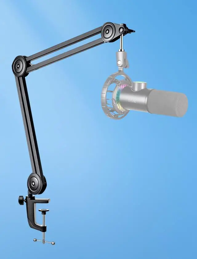 Alt view image 7 of 7 - Gaming USB Mic and Arm Stand, PC Computer RGB Microphone for Live Streaming, Meeting, Podcasting, Video, with Monitoring Headphone Jack, Light Control, for MAC OS/Windows (A8W+BM63)