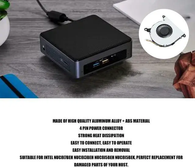 Alt view image 2 of 7 - Replacement New CPU Cooling Fan for Intel NUC8i7BEH NUC8i3BEH NUC8i5BEH NUC8i5BEK