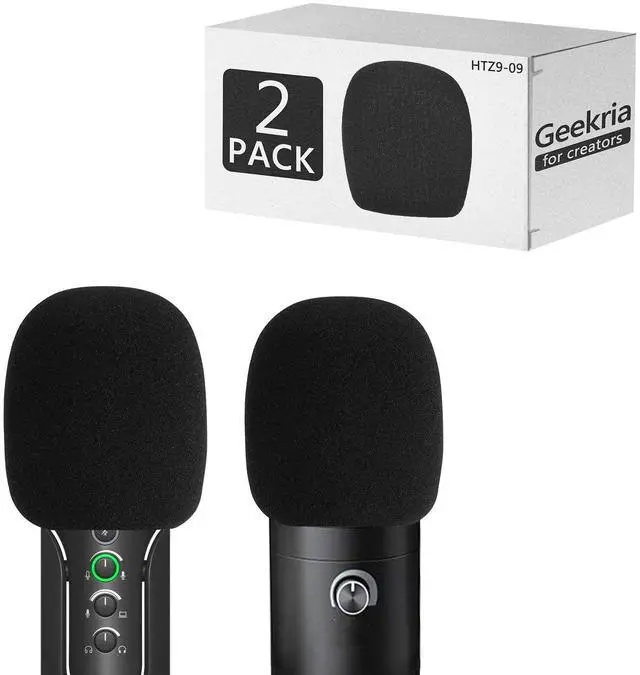 Main image of for Creators Foam Windscreen for 1.6" Diameter Microphones, Antipop Windshield, Mic Wind Cover, Sponge Foam Filter Compatible with Sennheiser Profile, Fifine K669B (Black / 2 Pack)