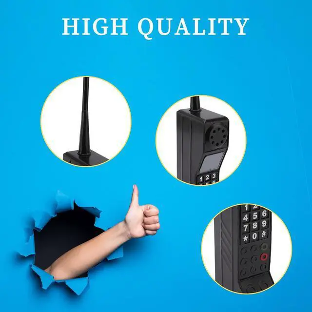 Alt view image 3 of 7 - Retro 90s Mobile Phone Prop - Black, for 80s 90s Party Decor & Home Living Room Decor