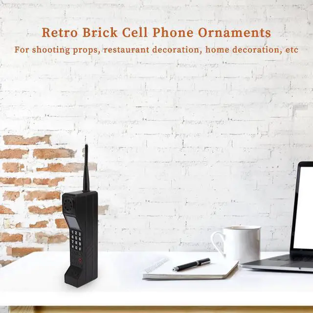 Alt view image 6 of 7 - Retro 90s Mobile Phone Prop - Black, for 80s 90s Party Decor & Home Living Room Decor