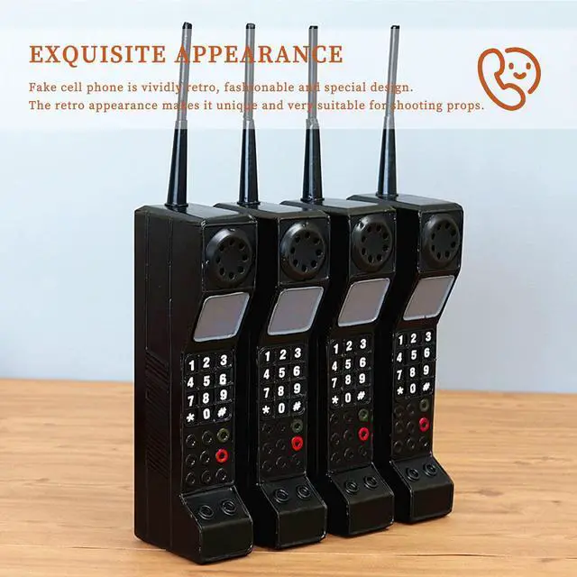 Alt view image 7 of 7 - Retro 90s Mobile Phone Prop - Black, for 80s 90s Party Decor & Home Living Room Decor