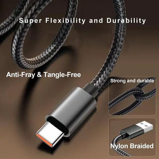 Alt view image 3 of 7 - Podcast Microphone Charger Cable for Zealsound K66 Series/KM8/KD9S, Fifine A6/K688, HyperX QuadCast, Logitech Yeti GX, Razer Seiren V3, BOYA Mini | USB-C Fast Charging 3.3 FT Braided Cord