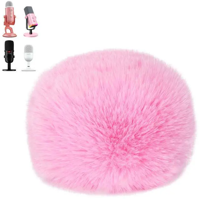 Main image of Blue Yeti Microphone Pop Filter, Mic Cover Furry Foam for Blue Yeti, Fifine AM8, HyperX SoloCast, Razer Seiren V3 Mini Microphones and Most Mic (Pink)