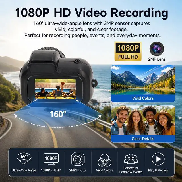 Alt view image 3 of 7 - Mini Keychain Camera, 1080P 2MP Mini Thumb Sized Camera Keychain, Micro Video Camera Camcorder, with 100 Mins Battery Life, for Students, Kids