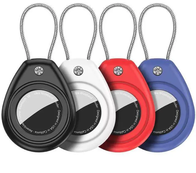 Main image of for AirTag Keychain Holder 4 Pack Waterproof with Steel Wire Cable & Hex Lock, Anti-Scratch Protective Case Compatible with Apple AirTag for Luggage, Pet Collar, Backpack, Keys, Wallet