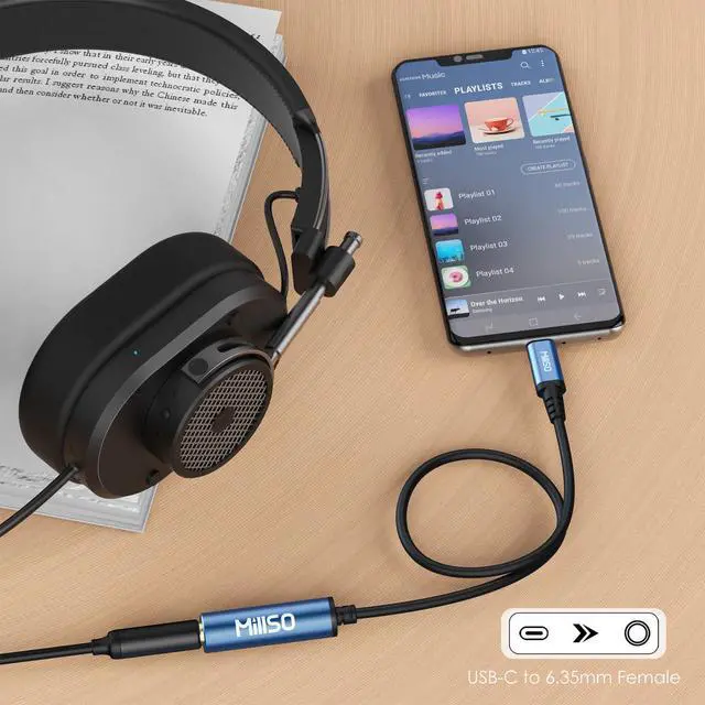 Alt view image 3 of 7 - USB Type C to 1/4 Headphone Adapter TRS 6.35mm Female to USB C Aux Audio Adapter Stereo Jack Adapter for Amplifiers, Mixer, Home Theater, Smartphones, Laptop, 6.35mm Headphones