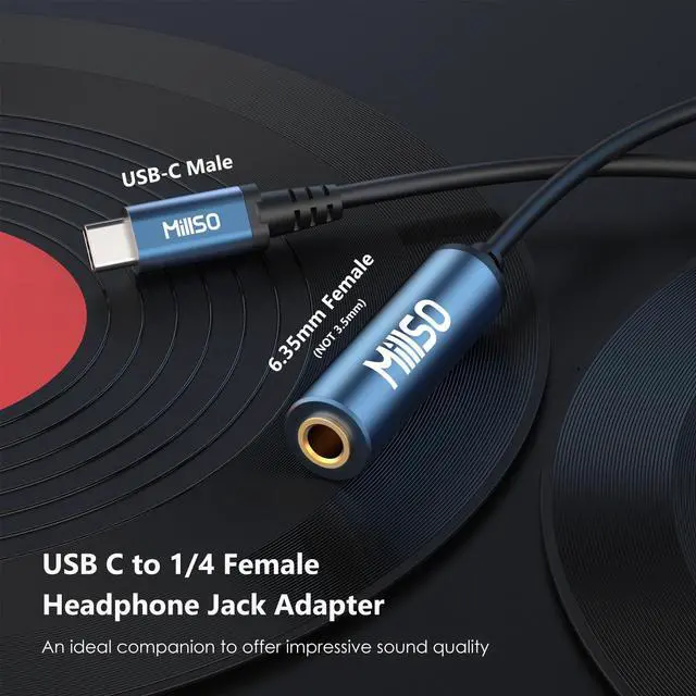 Alt view image 2 of 7 - USB Type C to 1/4 Headphone Adapter TRS 6.35mm Female to USB C Aux Audio Adapter Stereo Jack Adapter for Amplifiers, Mixer, Home Theater, Smartphones, Laptop, 6.35mm Headphones