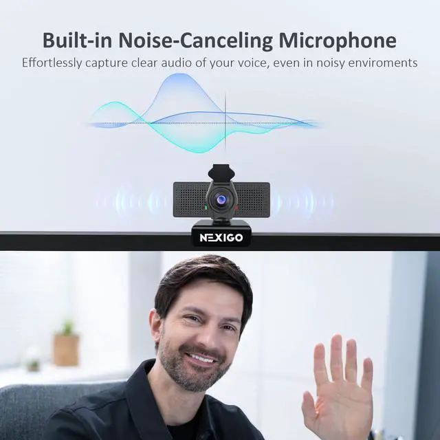 Alt view image 6 of 7 - N60 Pro (Gen 2) 1080P Webcam with Distortion-Free Lens, USB A to Type-C Data Cable, Noise Reduction Mic & Privacy Cover, for Zoom/Skype/Teams/Webex, Laptop MAC PC Desktop
