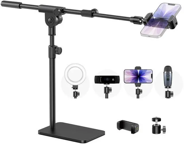 Main image of Overhead Phone Mount Webcam Stand Camera Mount Tripod for Desk