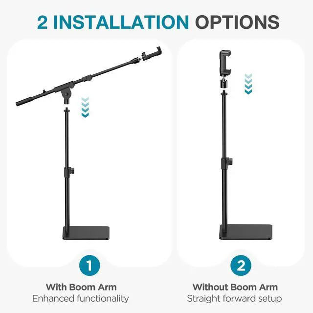 Alt view image 4 of 7 - Overhead Phone Mount Webcam Stand Camera Mount Tripod for Desk