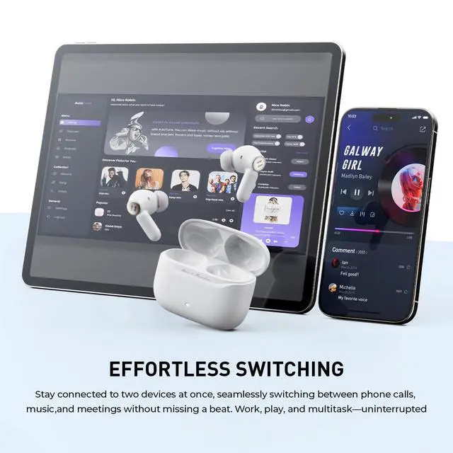 Alt view image 4 of 7 - Wireless Earbuds + Foldable 3-in-1 Charger Bundle, Travel Essentials Kit for iPhone, Magnetic Charging Station for Apple Watch & AirPods