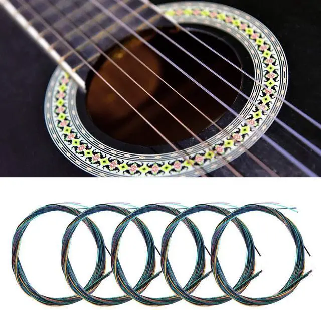 Alt view image 4 of 6 - 6Pcs Classical Guitar Strings Set, Colored Nylon & Copper Alloy Winding, Medium Gauge, Suitable for