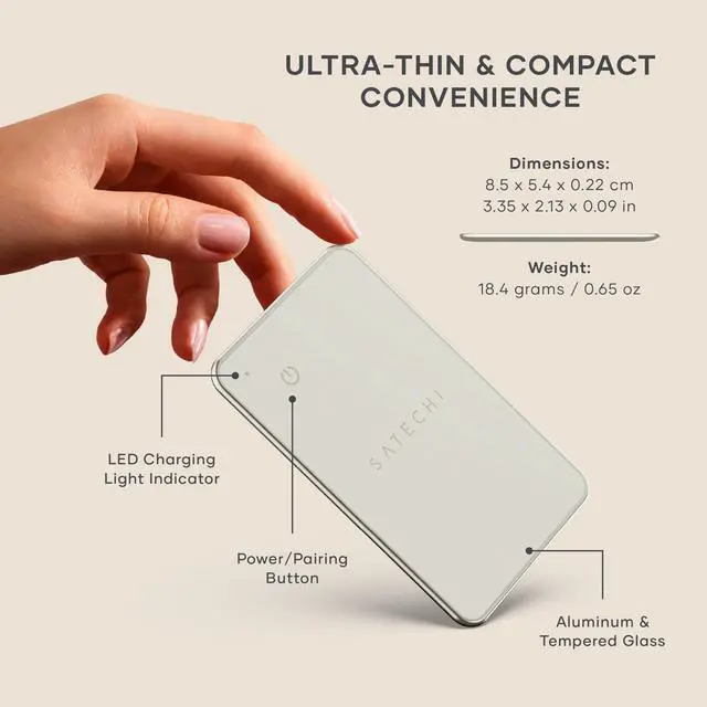 Alt view image 6 of 7 - FindAll Wallet Card with Find My, Wallet Tracker Card with Left Behind Notification, Sound Alert and Wireless Charging, Works with iPhone, iPad, Mac Sand