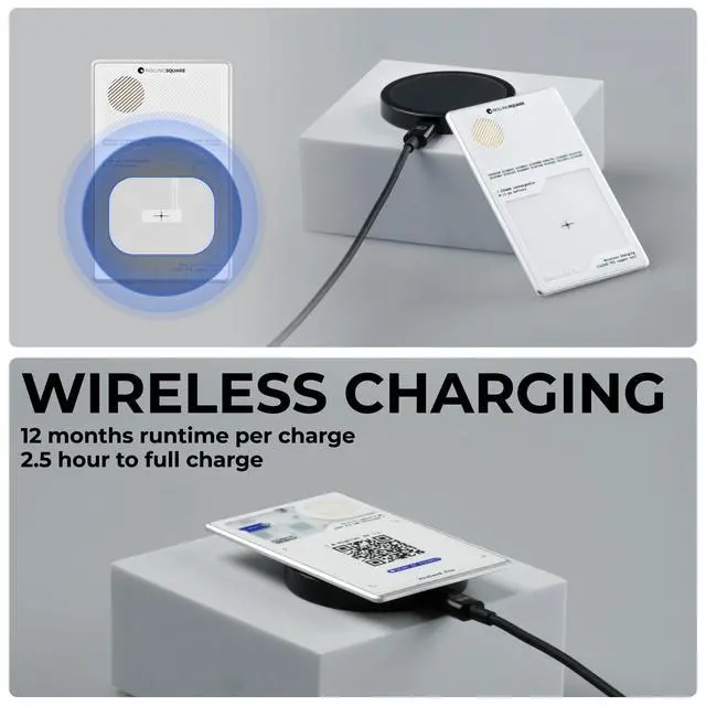 Alt view image 3 of 6 - AirCard Pro - Android Find Hub only Bluetooth Tracker Card, Wireless Charging, Digital ID, Anti-Loss Wallet Tracker Smart Locator, White