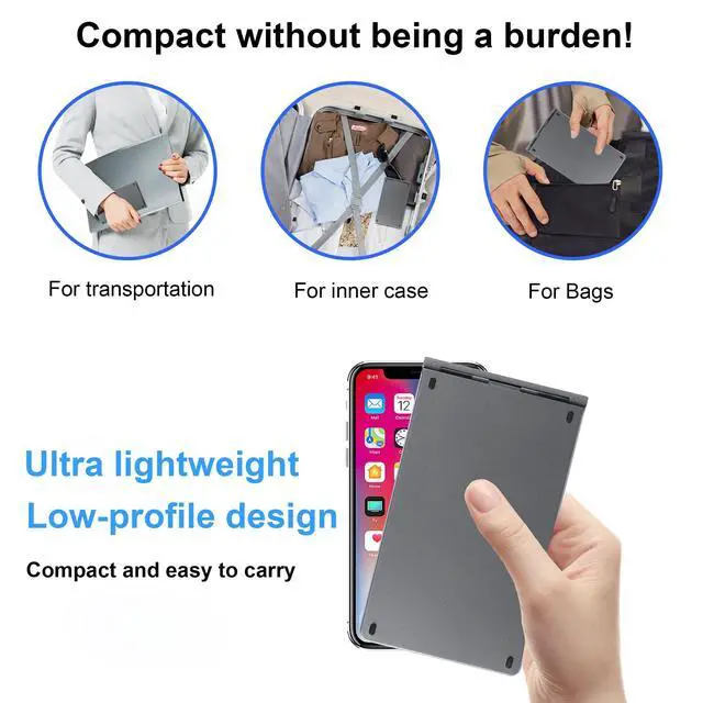 Alt view image 2 of 7 - Wireless Keyboard Foldable Bluetooth Keyboard Slim Small Quiet Portable Compact Handheld Full Size Pocket Travel Folding Keyboard for PC Laptop Computer Phone Samsung Android Tablet iPhone iPad Mac