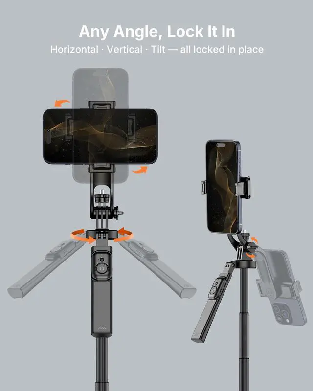 Alt view image 6 of 7 - 4-Leg Phone Tripod, 71-inch Selfie Stick for iPhone & Android