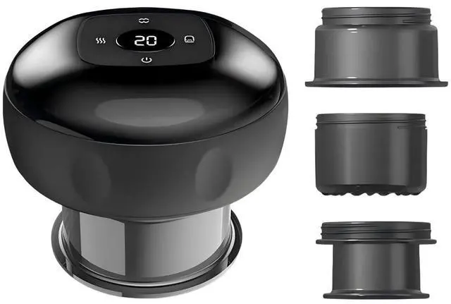 Main image of 12 Levels Electric Cupping Therapy Set, Rechargeable Heating Cupper for Pain Relief, Muscle Soreness or Circulation, Portable Smart Cupping Kit for Massage Therapy at Home/Gym, Black
