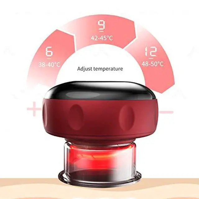 Alt view image 4 of 6 - 12 Levels Electric Cupping Therapy Set, Rechargeable Heating Cupper for Pain Relief, Muscle Soreness or Circulation, Portable Smart Cupping Kit for Massage Therapy at Home/Gym, Black