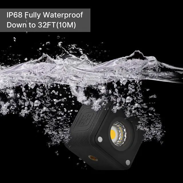 Alt view image 2 of 5 - LED Video Light Waterproof IP68 Camera Lighting Kit Mini Cube with 8 Color Gel Filters, Dimmable Portable Fill Photography Light 5500K CRI95+ for DSLR Camera Sony Canon Nikon Action Camera