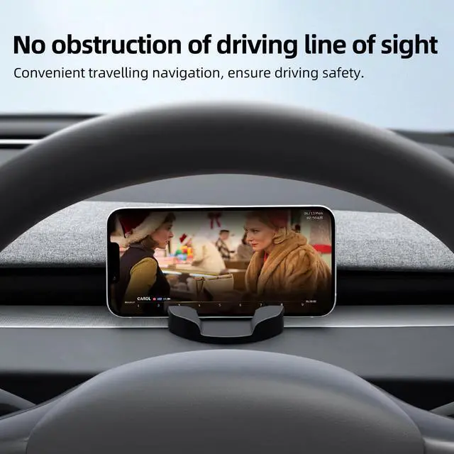 Alt view image 4 of 5 - Dashboard Phone Mount for Tesla Model 3 Y Car Cell Phone Holder Silicone Non-Slip Phone Stand Compatible with All Smartphones (2021-2023 Model 3 & 2021-2024 Model Y)