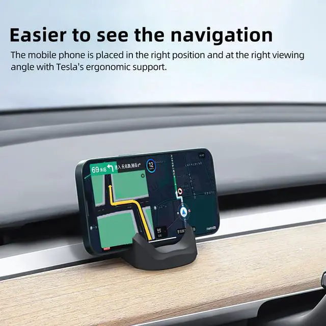 Alt view image 5 of 5 - Dashboard Phone Mount for Tesla Model 3 Y Car Cell Phone Holder Silicone Non-Slip Phone Stand Compatible with All Smartphones (2021-2023 Model 3 & 2021-2024 Model Y)