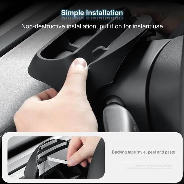 Alt view image 7 of 7 - Silicone Steering Wheel Sunglasses Holder Compatible with Tesla Model Y Juniper 2025, Dashboard Phone Stand Holder, Instrument Panel Tray Sunglasses Box Phone Mount for Tesla Model Y Refresh
