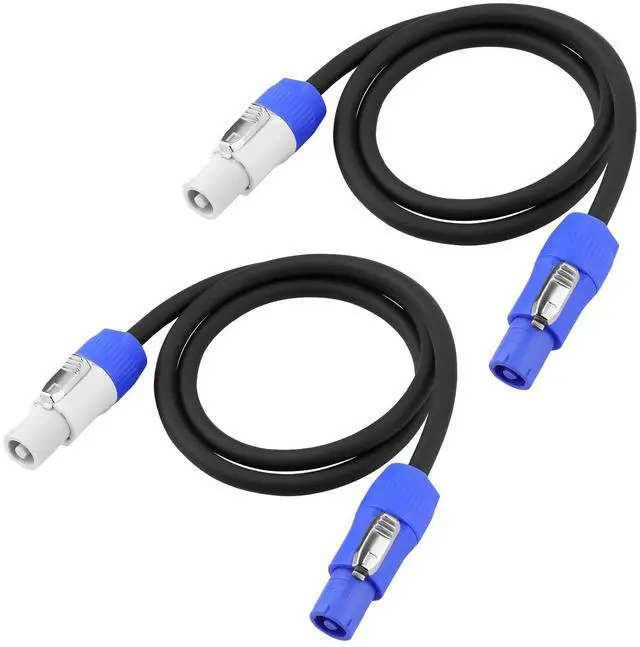 Main image of 2 Pack Stage Light PowerCON Cable, 3 Pin 16AWG AC PowerCon Connector Cord Input to Output, 20A Power Extension Cord for Outdoor Stage Lighting Series - 1M / 3FT (2PC)