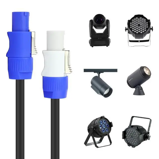 Alt view image 5 of 5 - 2 Pack Stage Light PowerCON Cable, 3 Pin 16AWG AC PowerCon Connector Cord Input to Output, 20A Power Extension Cord for Outdoor Stage Lighting Series - 1M / 3FT (2PC)