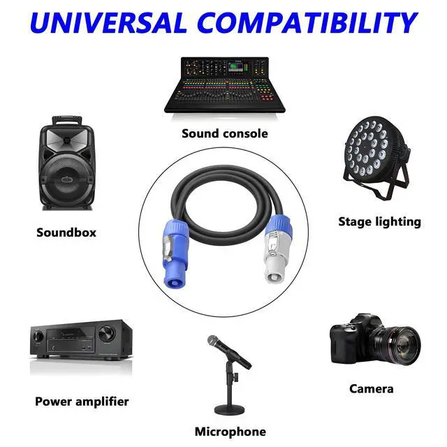 Alt view image 7 of 7 - MAYWILLA PowerCon Power Cable AC 16 AWG 3 Pin PowerCon Input to PowerCon Output Power Connector Extension Cable for Stage Light/LED Screen,Audio Video Equipment (3.3FT)