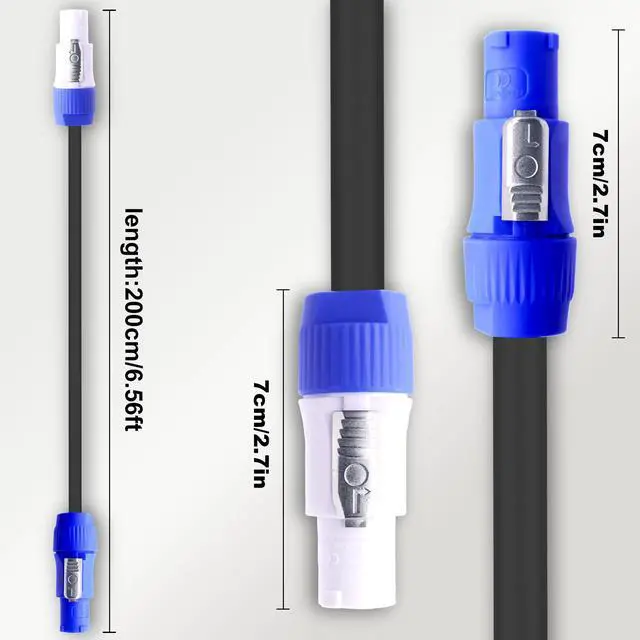 Alt view image 2 of 7 - PowerCon Power Cable AC PowerCon Input to PowerCon Output 20A 3-Pin Power Extension Cable 12AWG for LED Screen Stage Light Audio Video Equipment and More (2Meters)