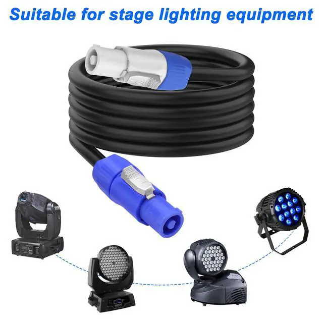 Alt view image 7 of 7 - PowerCon Power Cable 14 AWG 3 Pin AC PowerCon Input to Output Power Extension Cable Cord Wire for LED Screen Beam Moving Head Light, Stage Light Power,Audio Video Equipment and More-2M/6.5FT