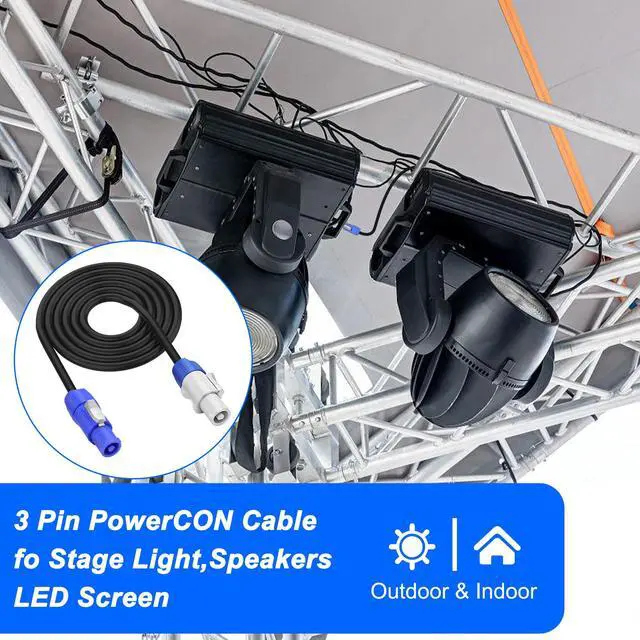 Alt view image 6 of 7 - PowerCon Power Cable 14 AWG 3 Pin AC PowerCon Input to Output Power Extension Cable Cord Wire for LED Screen Beam Moving Head Light, Stage Light Power,Audio Video Equipment and More-2M/6.5FT