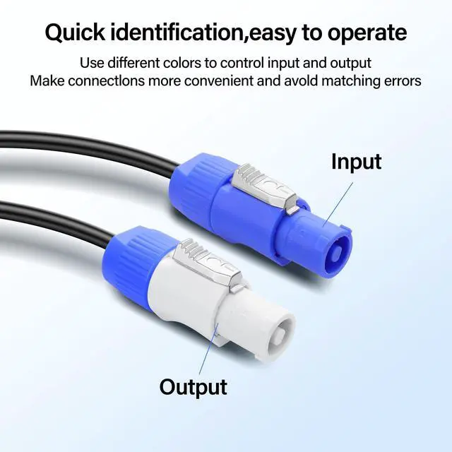 Alt view image 3 of 7 - PowerCon Power Cable,16AWG AC PowerCon Input to PowerCon Output Power Extension Cable for LED Screen Beam Moving Head Light, Stage Lighting Fixture1M/3.3FT