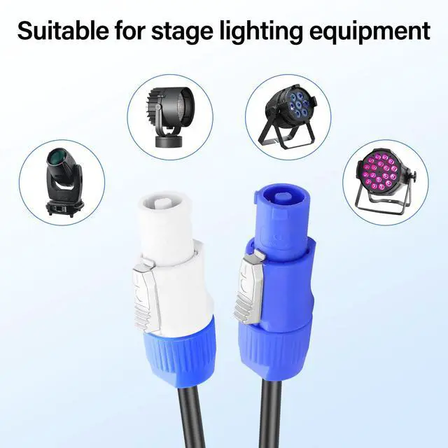 Alt view image 6 of 7 - PowerCon Power Cable,16AWG AC PowerCon Input to PowerCon Output Power Extension Cable for LED Screen Beam Moving Head Light, Stage Lighting Fixture1M/3.3FT